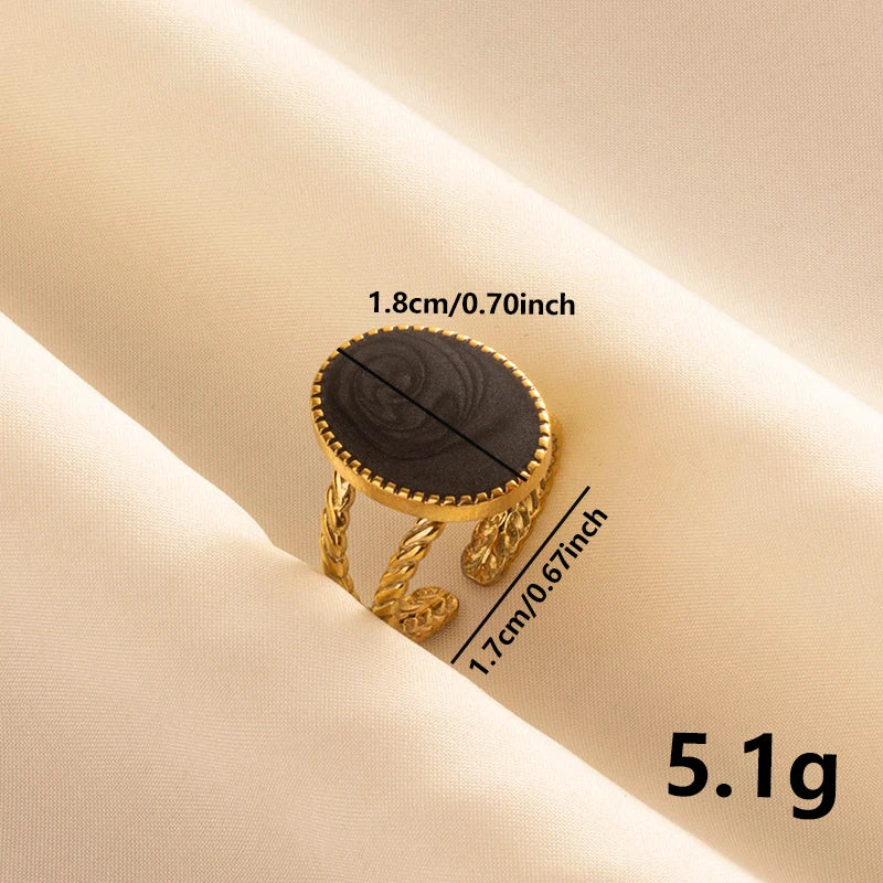 Minimal Black Enamel Ring