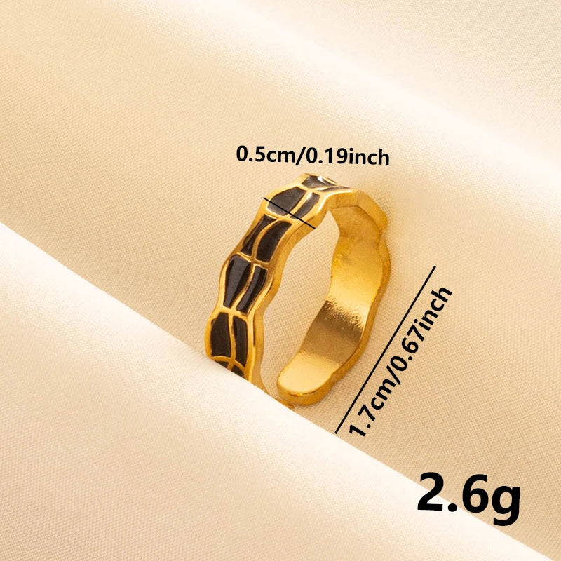 Minimal Black Enamel Ring
