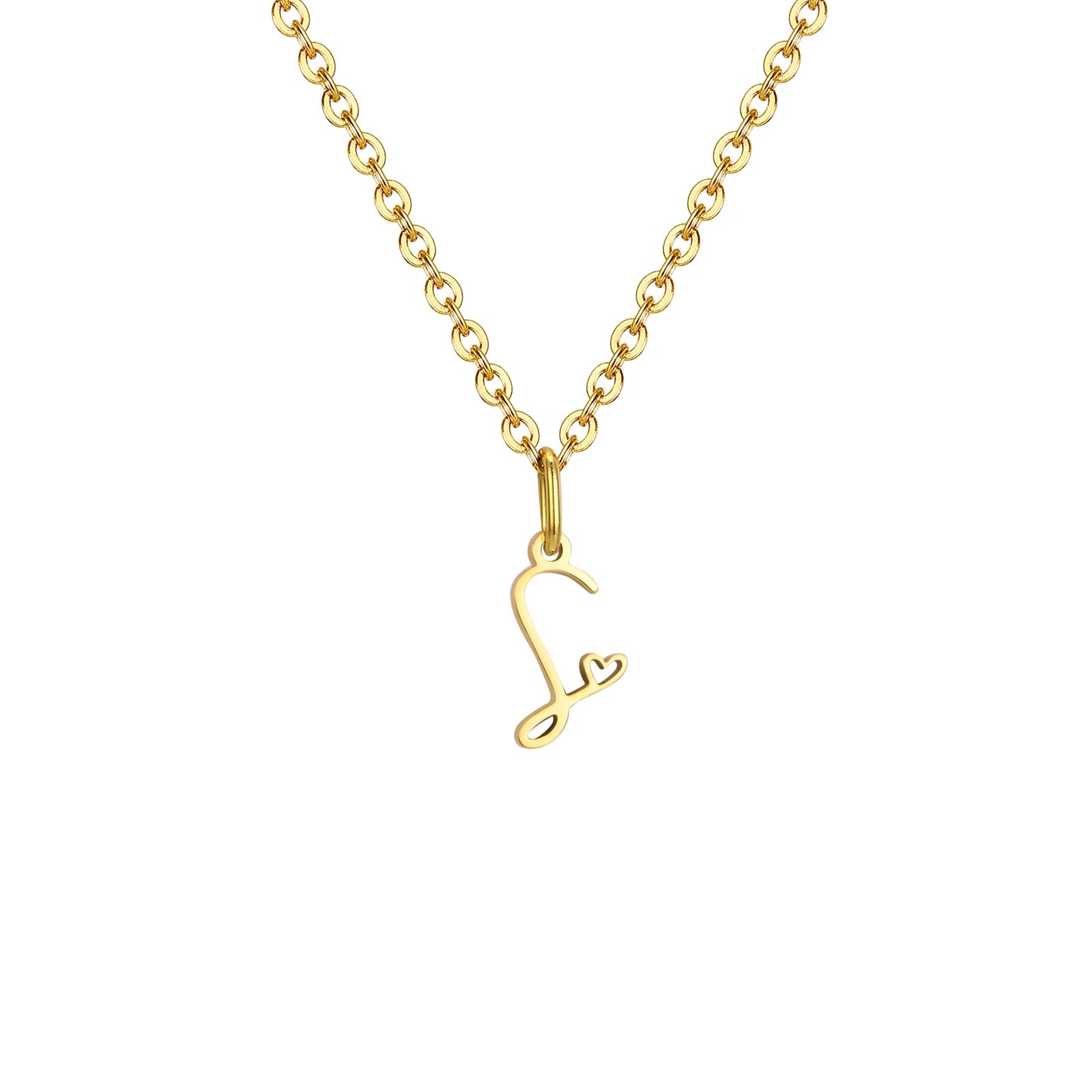 Heart Pendant Initial Necklace