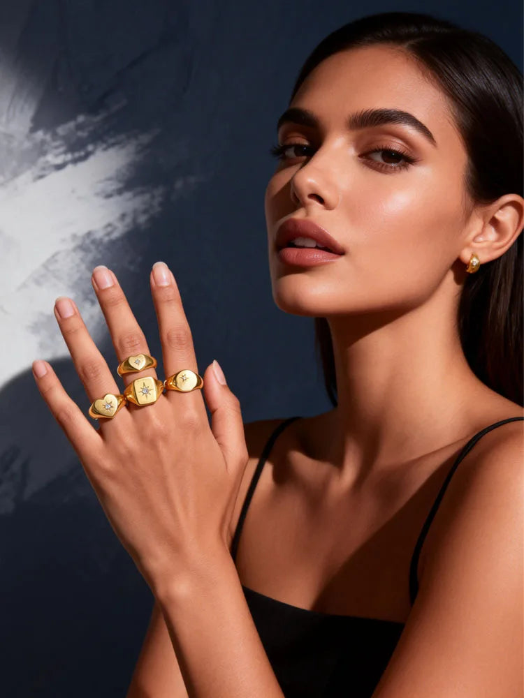 Signet Zirconia Ring
