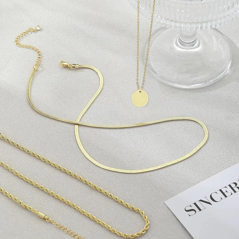 Snake Chain Layered Twisted Necklace