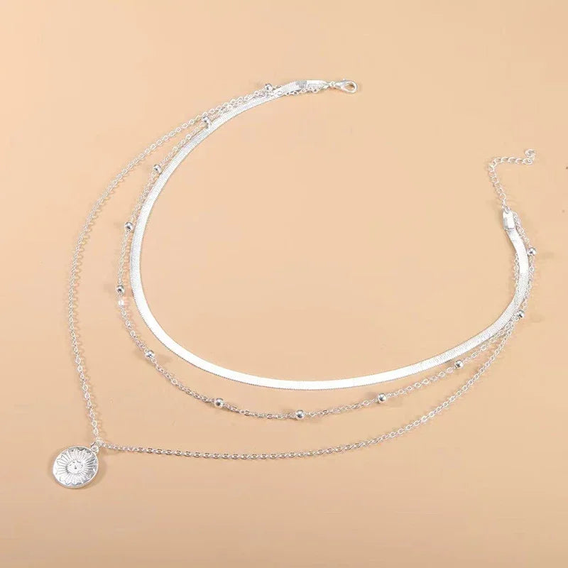 Snake Chain Layered Classic 3 Necklace