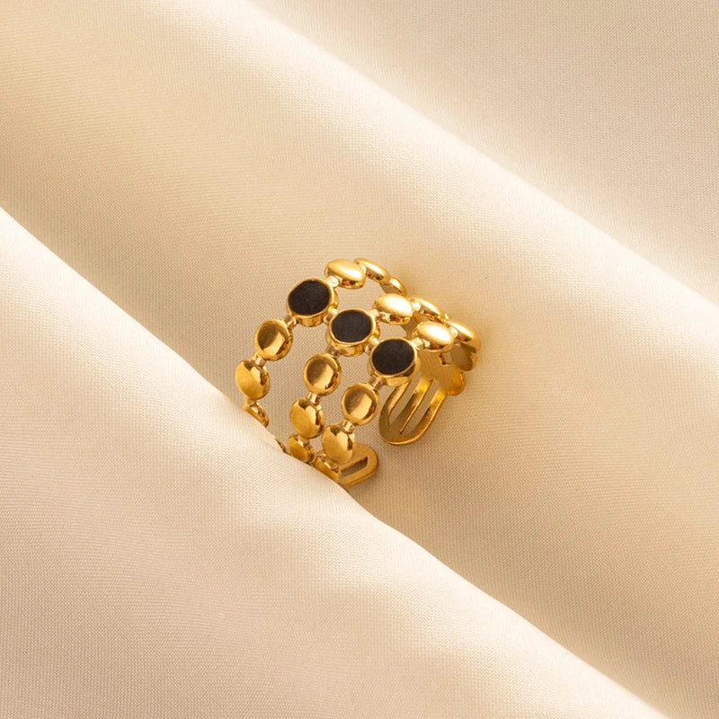Minimal Black Enamel Ring