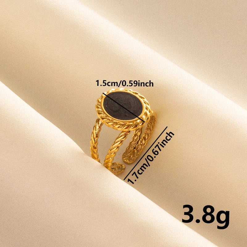 Minimal Black Enamel Ring