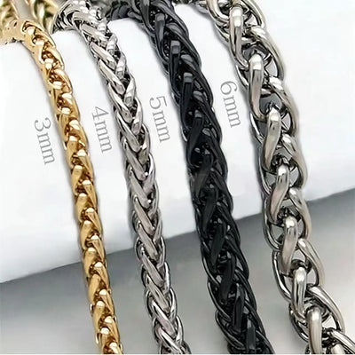 Rope Chain Pendant Black Enamel Necklace