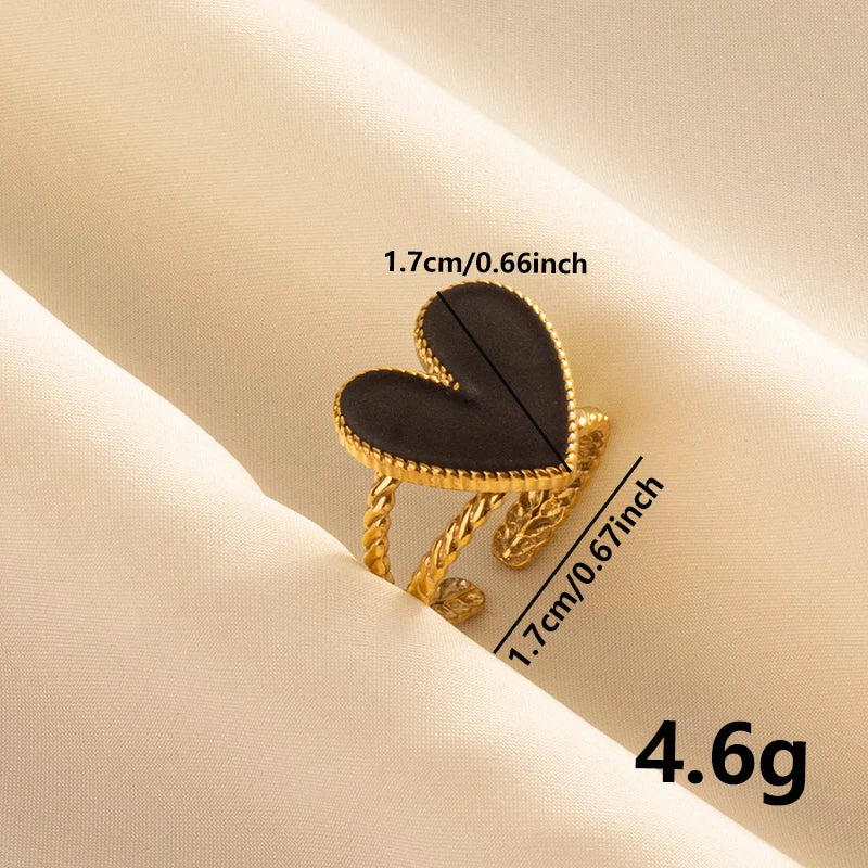 Minimal Black Enamel Ring