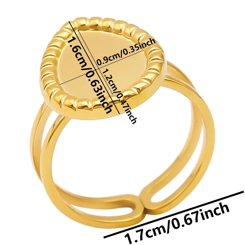 Teardrop Geometric Ring