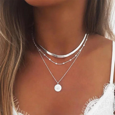 Snake Chain Layered Classic 3 Necklace