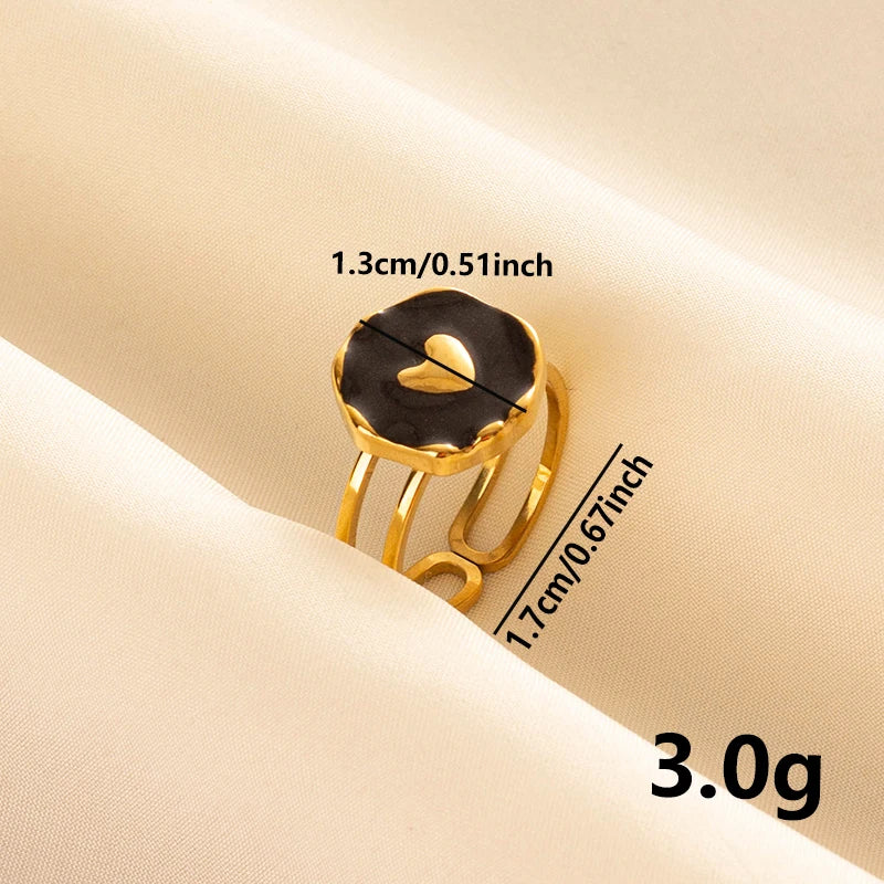 Minimal Black Enamel Ring