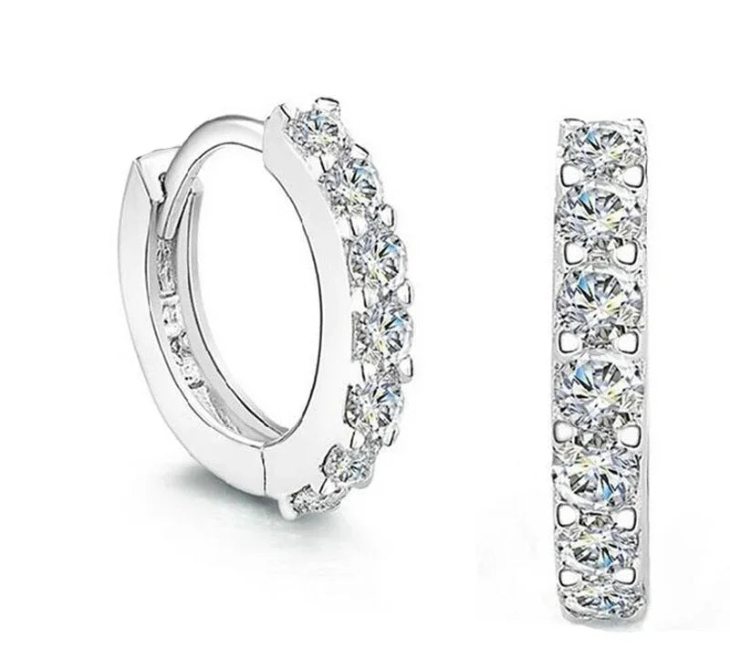 Zirconia Hoop Wedding Earrings