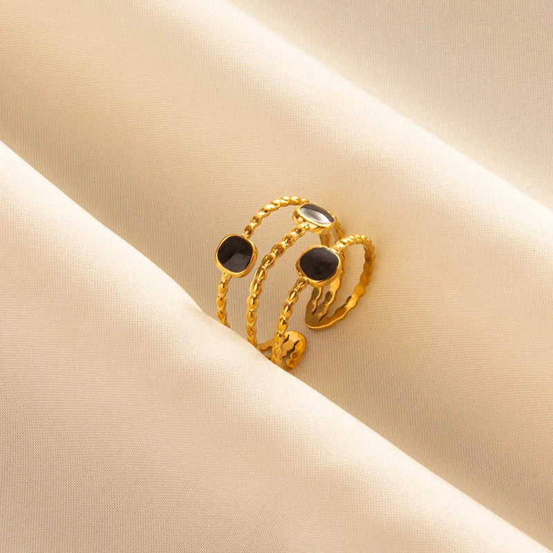 Minimal Black Enamel Ring