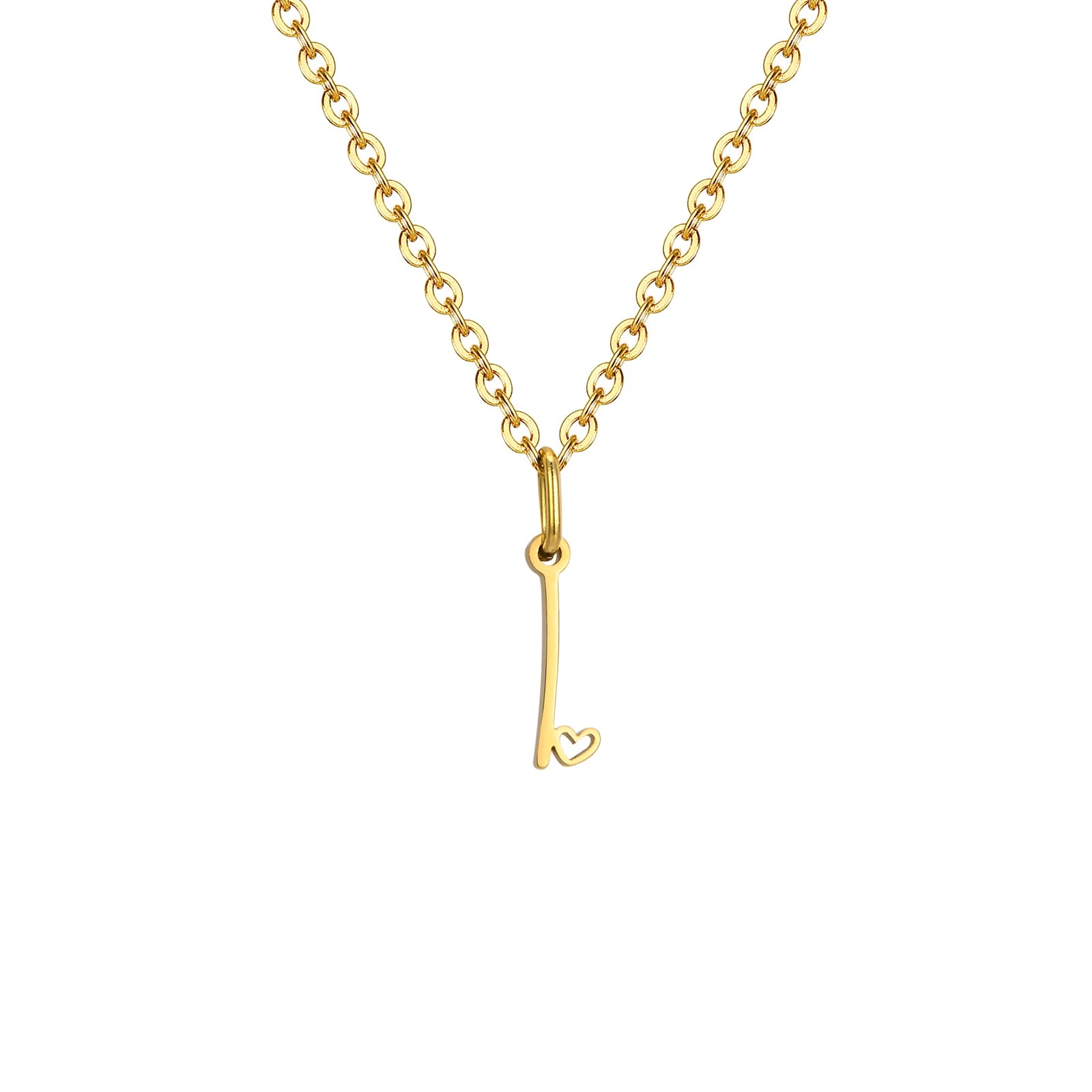 Heart Pendant Initial Necklace