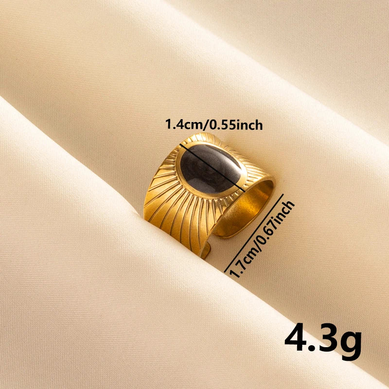 Minimal Black Enamel Ring