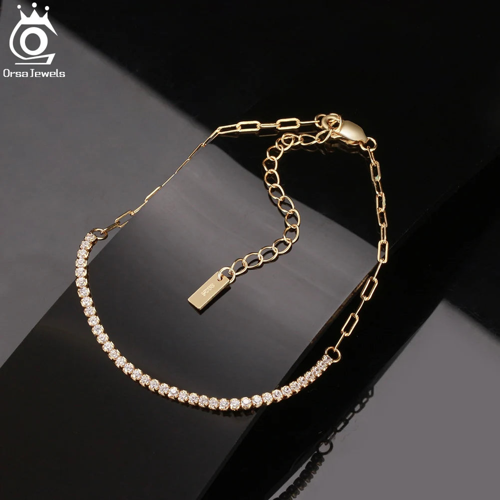 Paperclip Chain Tennis Bracelet