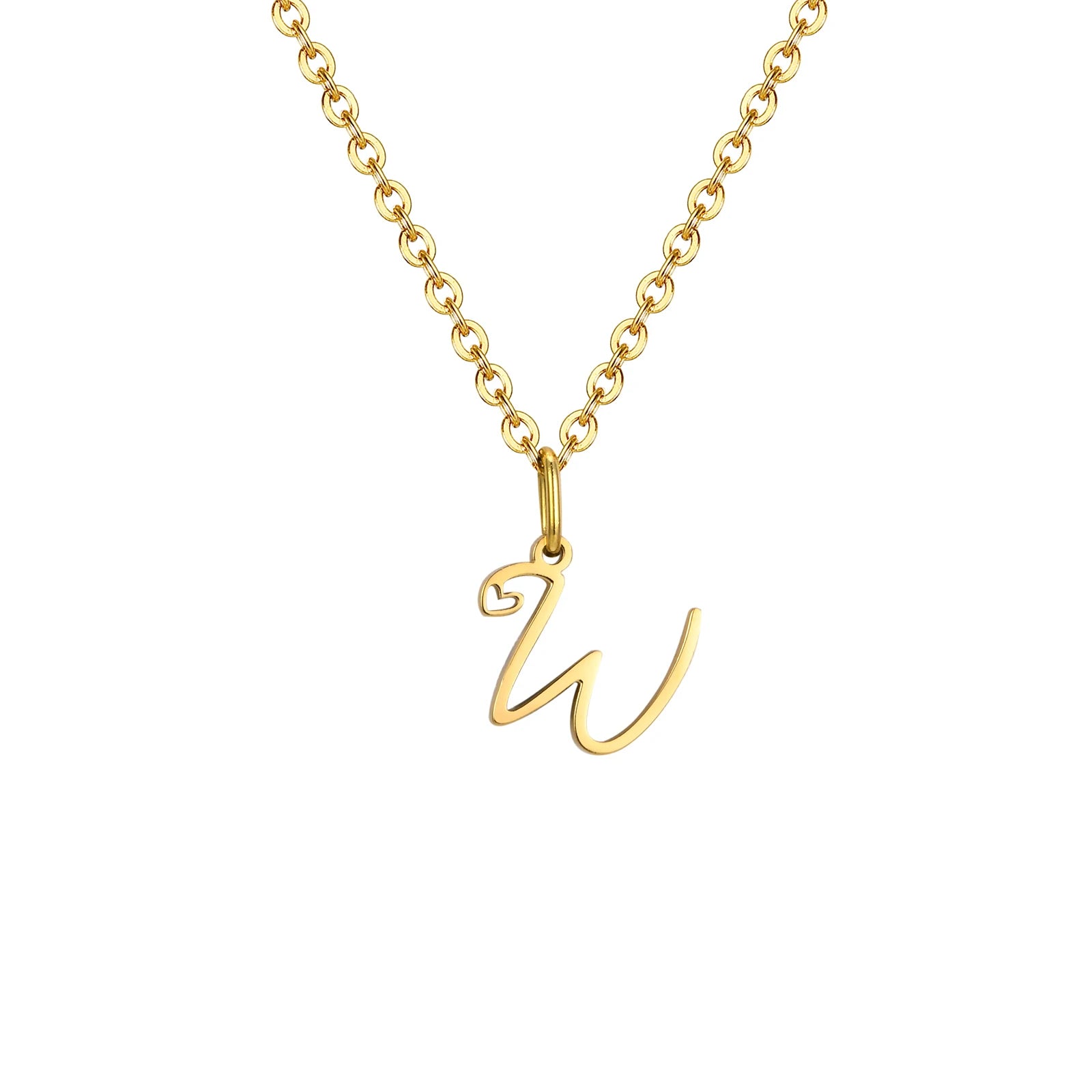 Heart Pendant Initial Necklace