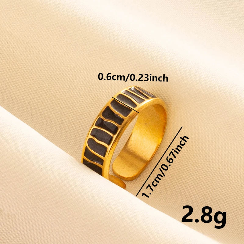 Minimal Black Enamel Ring