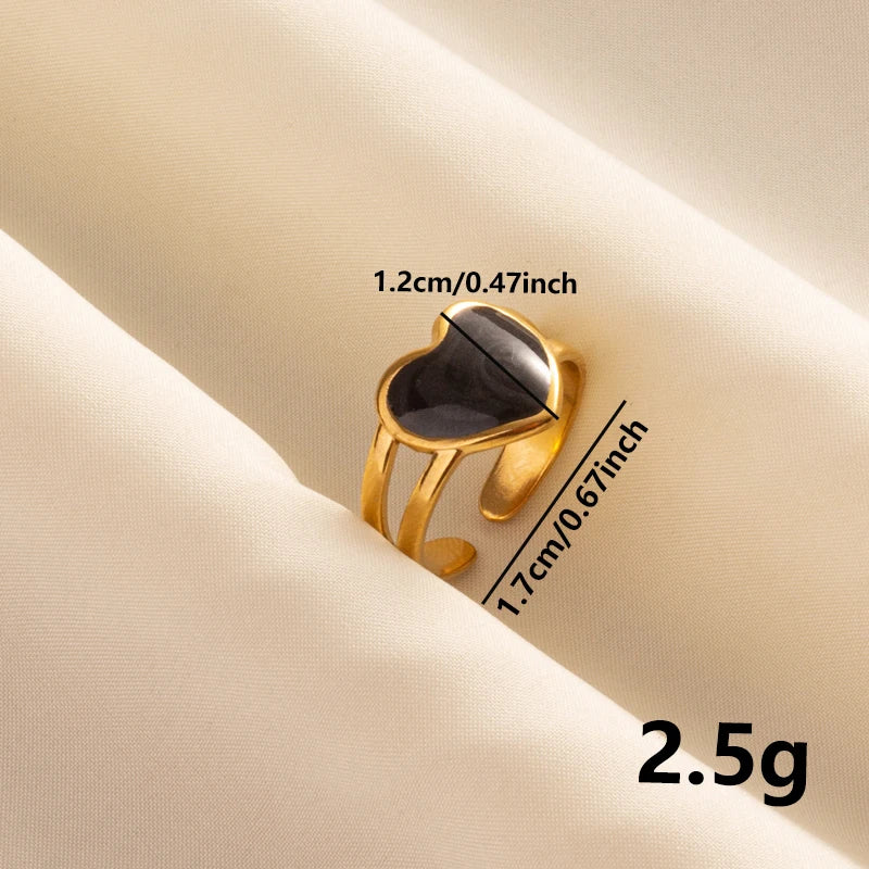 Minimal Black Enamel Ring