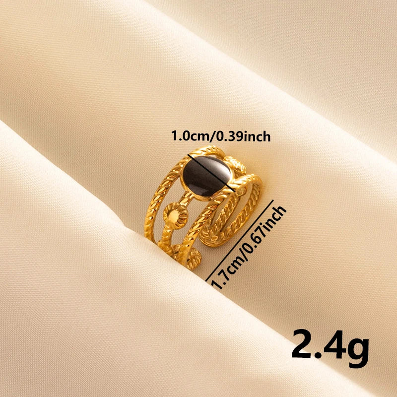 Minimal Black Enamel Ring