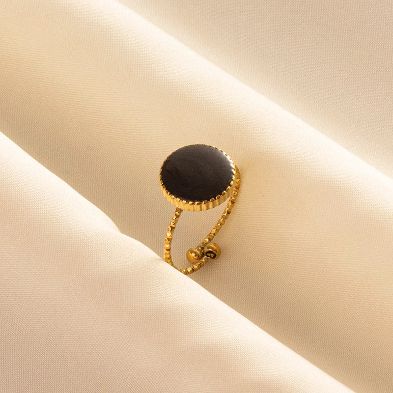 Minimal Black Enamel Ring