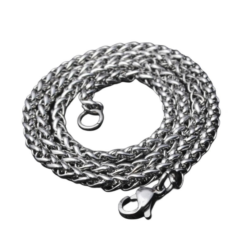 Rope Chain Pendant Black Enamel Necklace