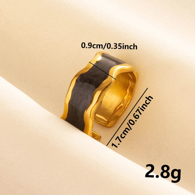 Minimal Black Enamel Ring