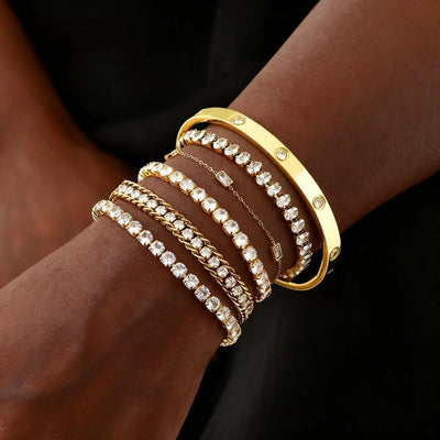 Tennis Crystal Hand Chain Edition 2 Bracelet