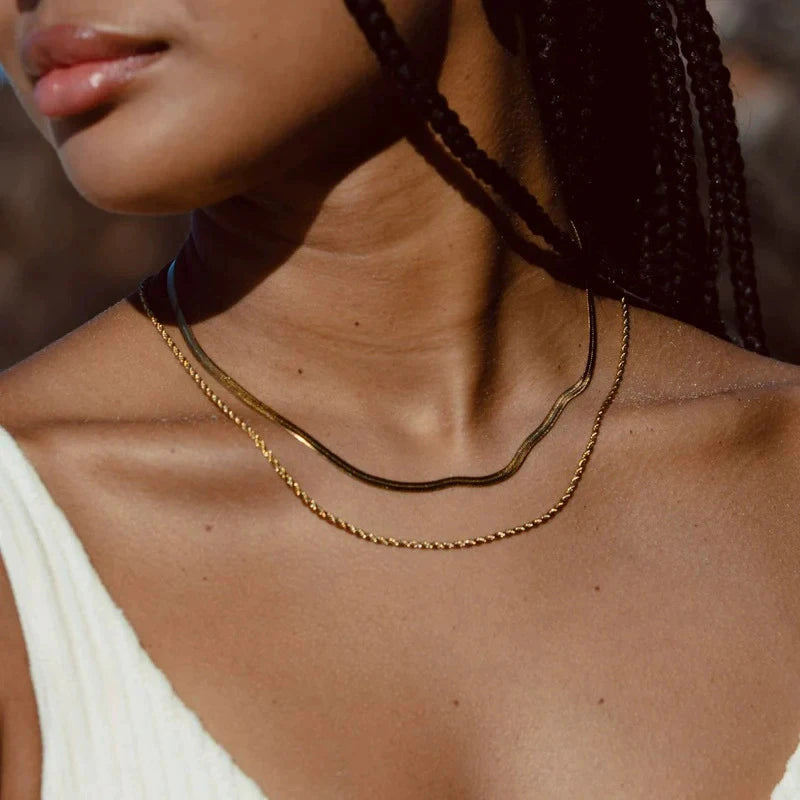 Snake Chain Layered Twisted Necklace