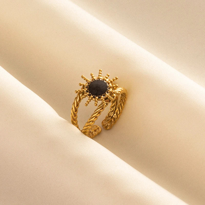 Minimal Black Enamel Ring