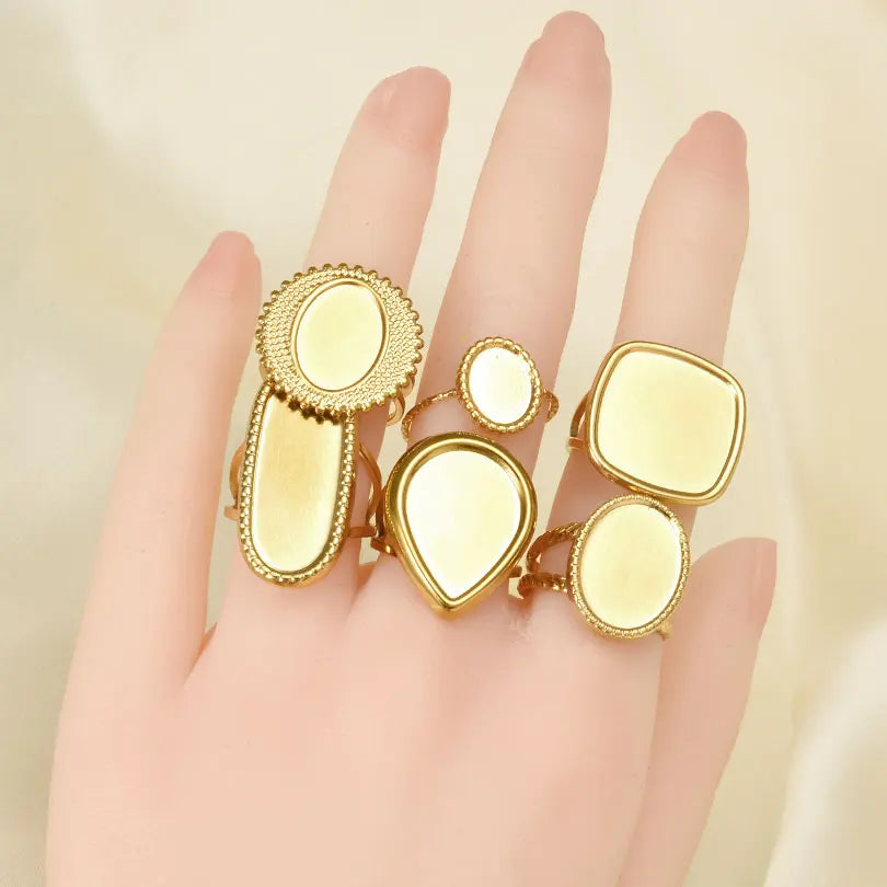 Teardrop Geometric Ring