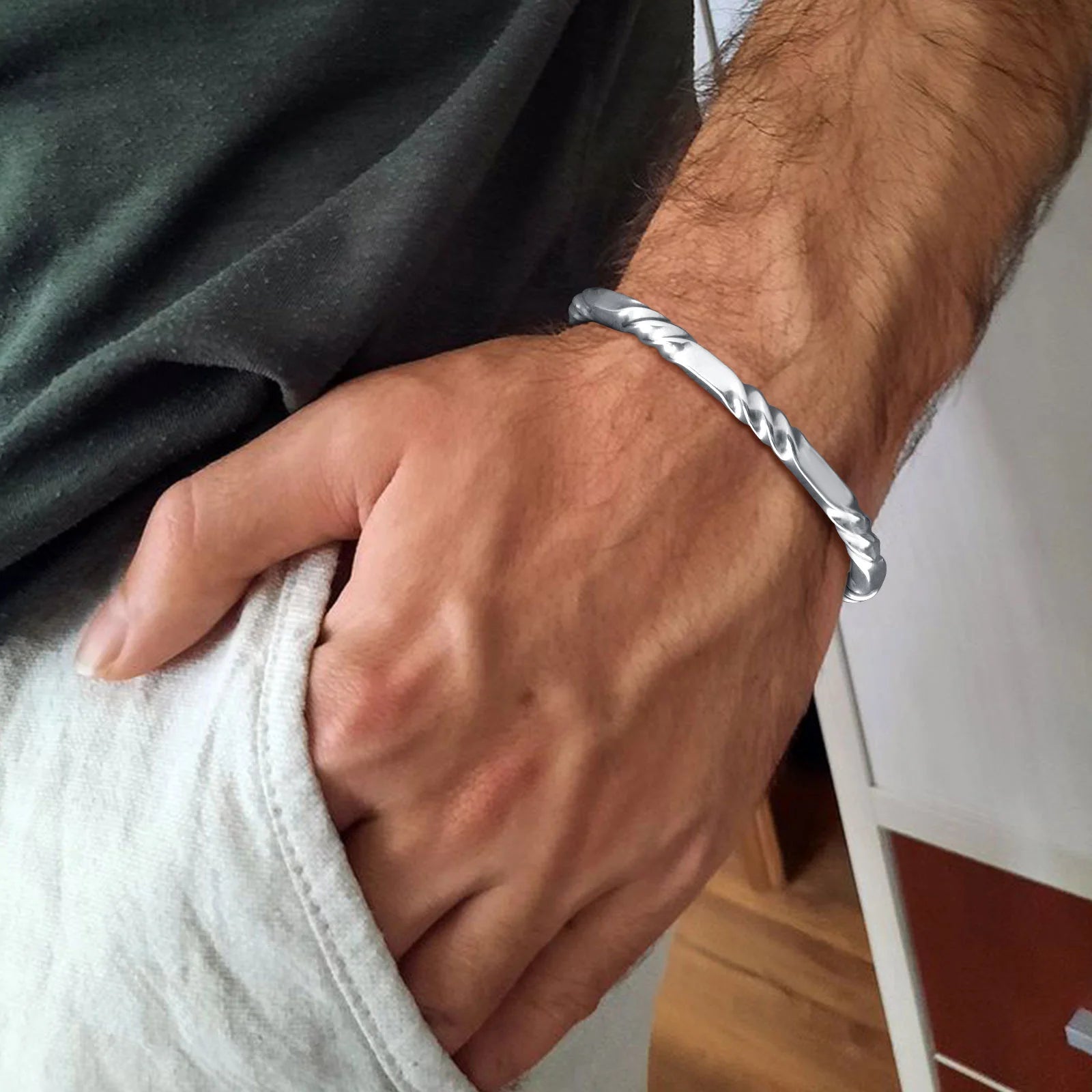 Geometric Bangle Bracelet