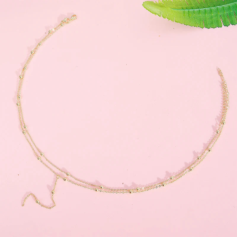 Layered Pendant Bead Necklace