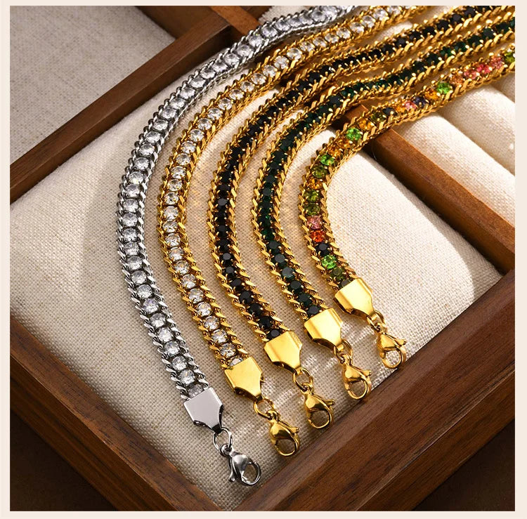 Tennis Zirconia Charm Bracelet