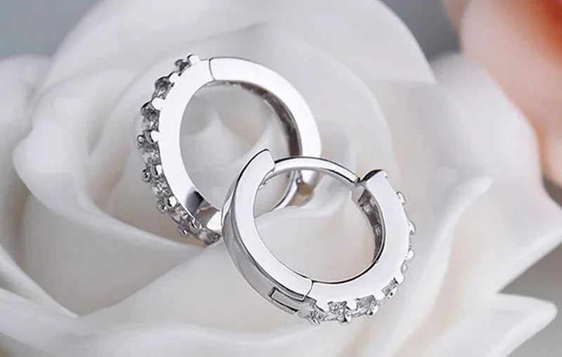 Zirconia Hoop Wedding Earrings