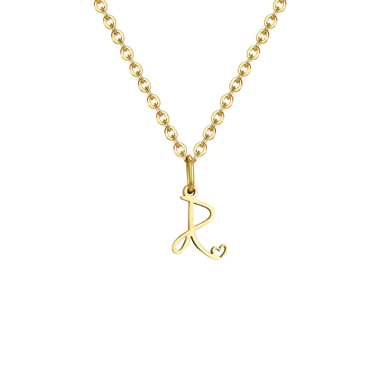 Heart Pendant Initial Necklace