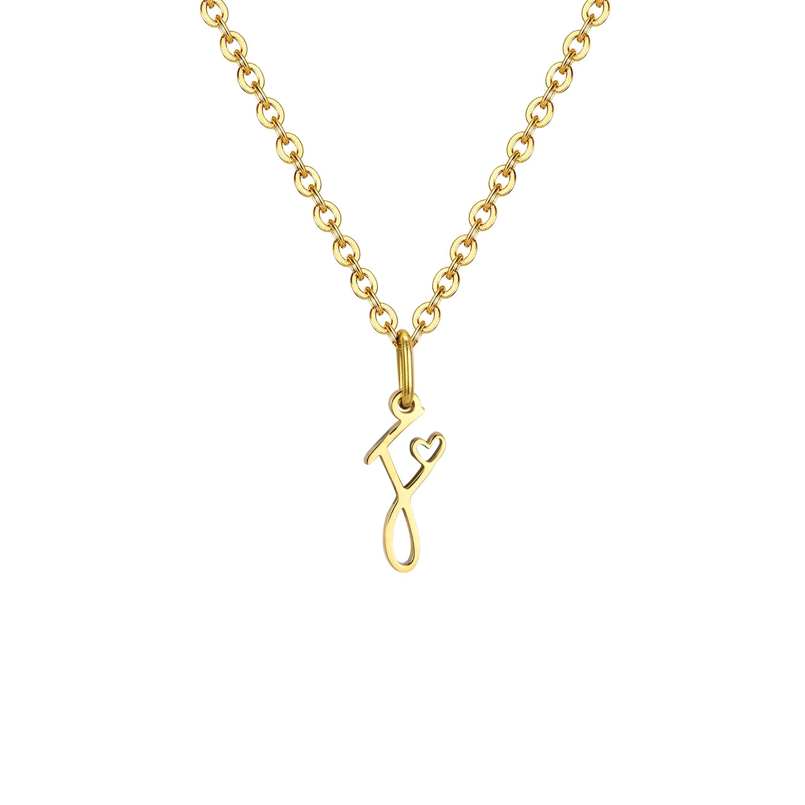 Heart Pendant Initial Necklace