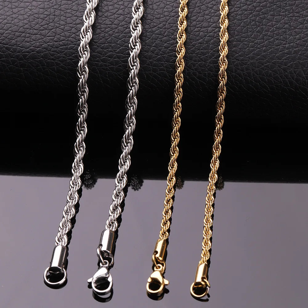 Rope Chain Pendant 3mm Necklace