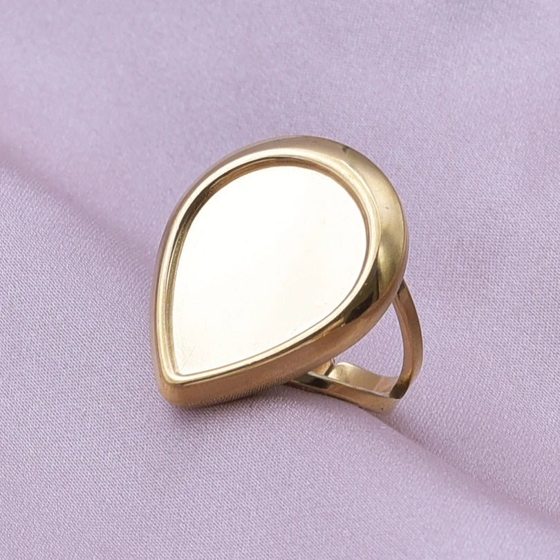 Teardrop Geometric Ring