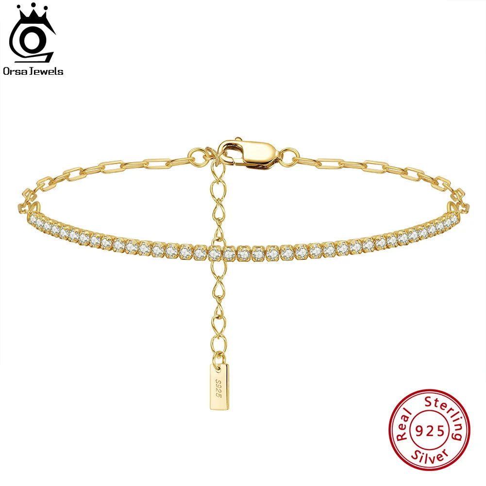 Paperclip Chain Tennis Bracelet
