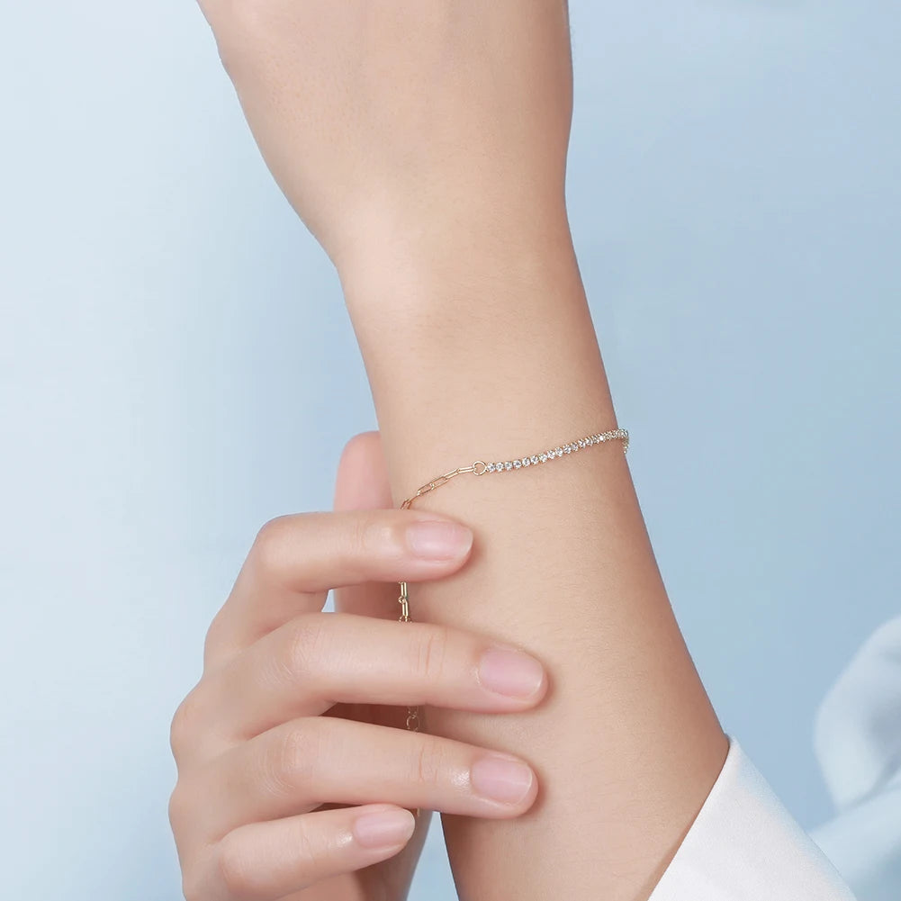 Paperclip Chain Tennis Bracelet