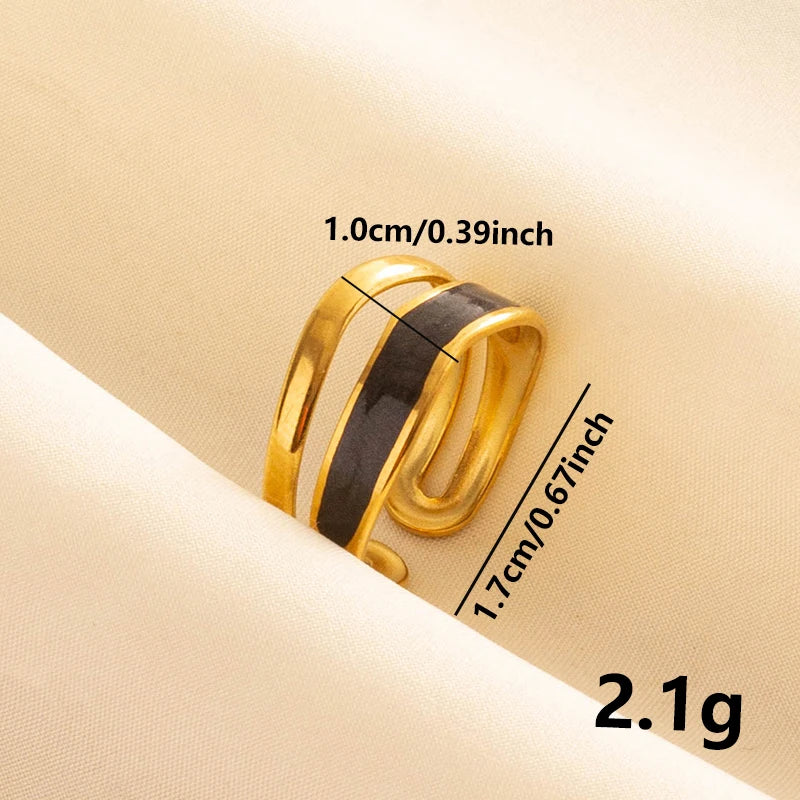 Minimal Black Enamel Ring