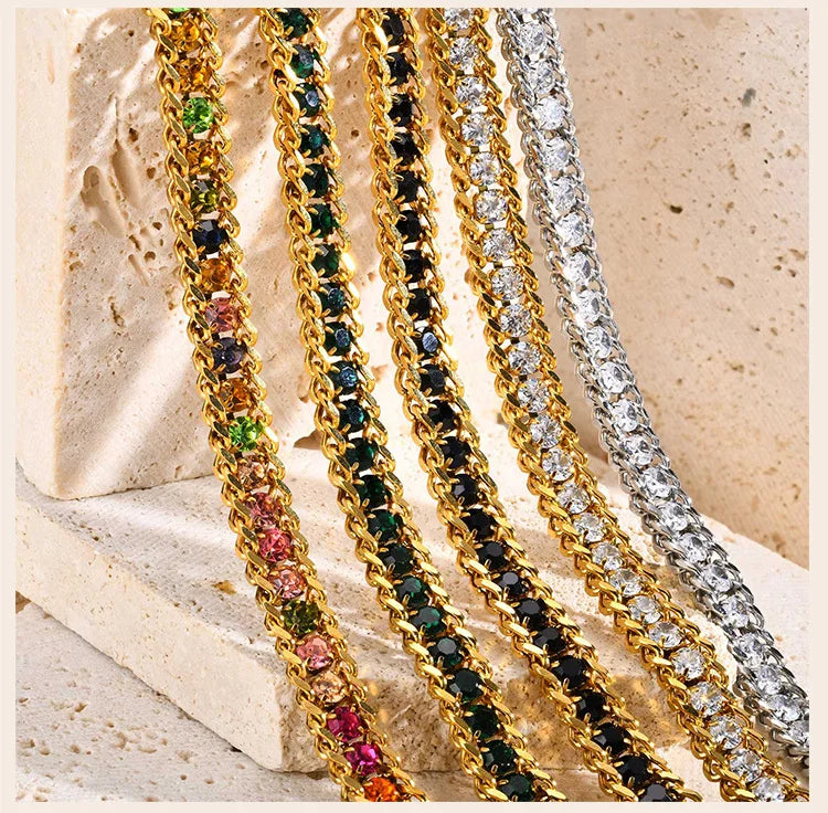 Tennis Zirconia Charm Bracelet
