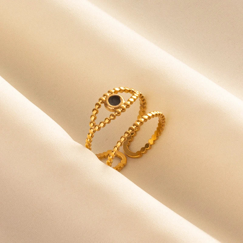 Minimal Black Enamel Ring