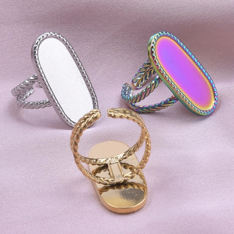 Teardrop Geometric Ring
